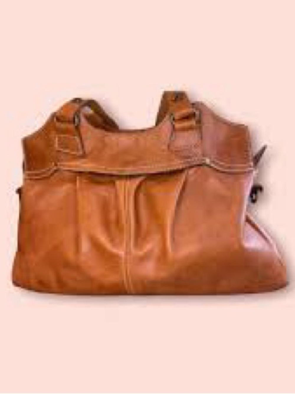 Patricia Nash Brown Genuine Leather Double Handle Satchel Bag - Picture 2 of 12